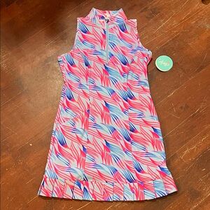 Tzu Tzu Vibrant Pink and Blue Dress